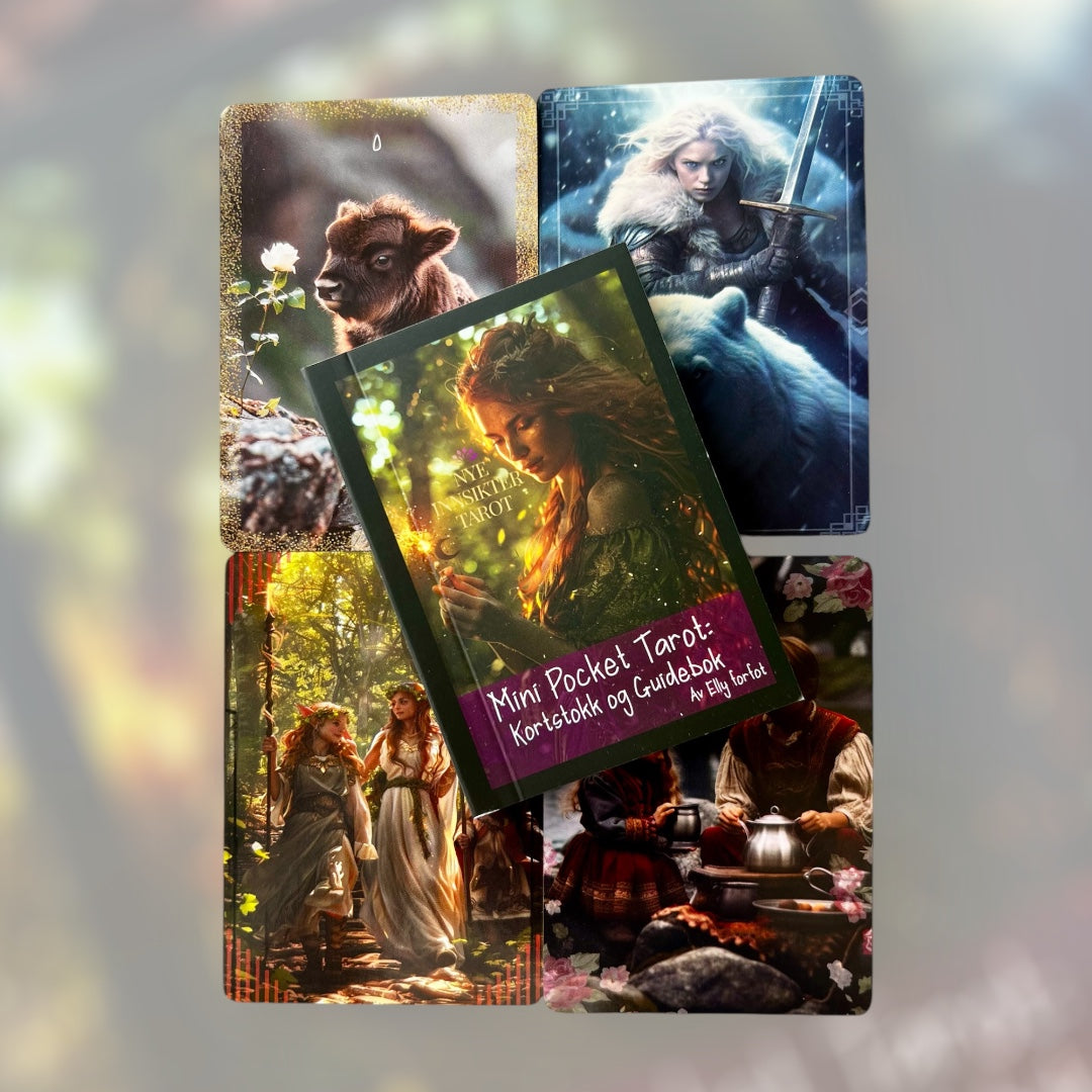Mini Pocket Tarot – Kortstokk og guidebok (Norsk)